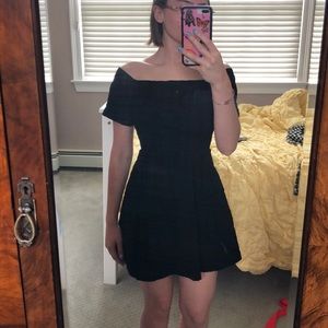 Black off the shoulder formal dress